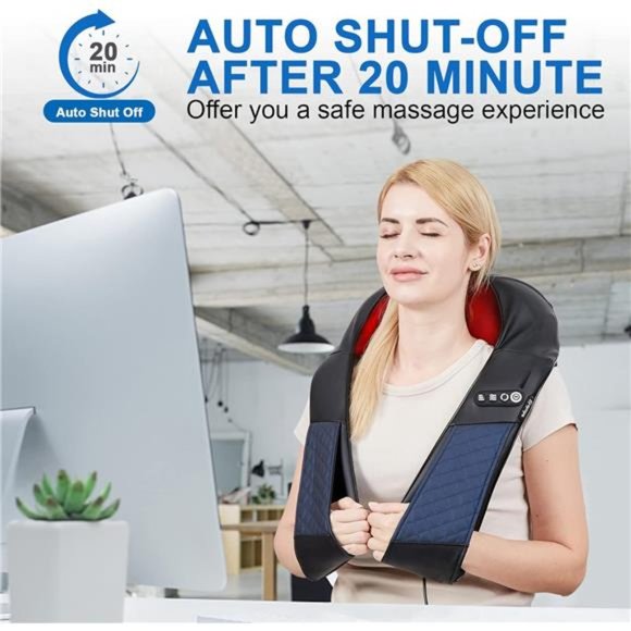 Neck and Shoulder Massager with Heat Shiatsu BackMassage Pillow with 3D Kneading - Picture 4 of 8